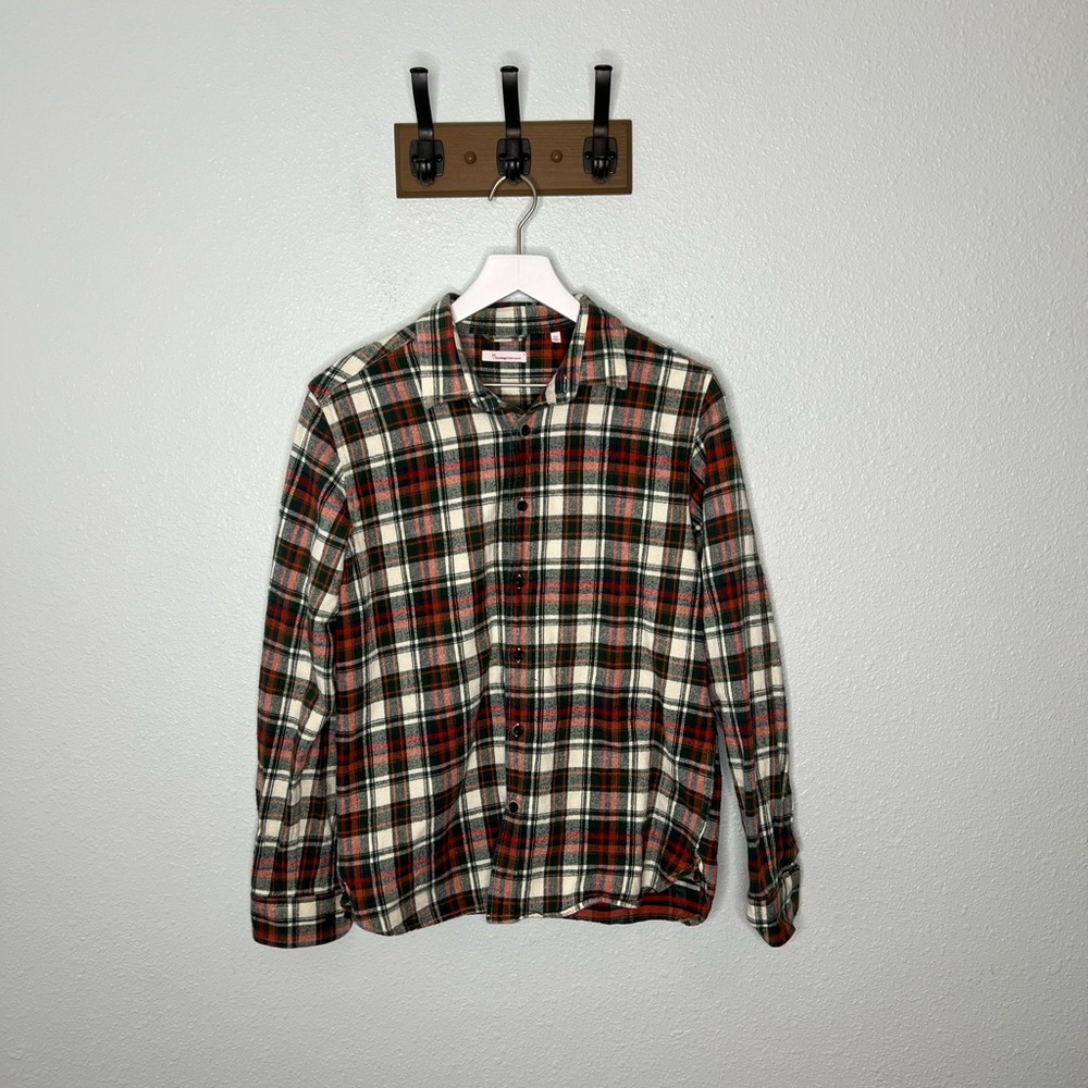 Knowledge Cotton Apparel Big Checked Heavy Flannel Button Up Shirt